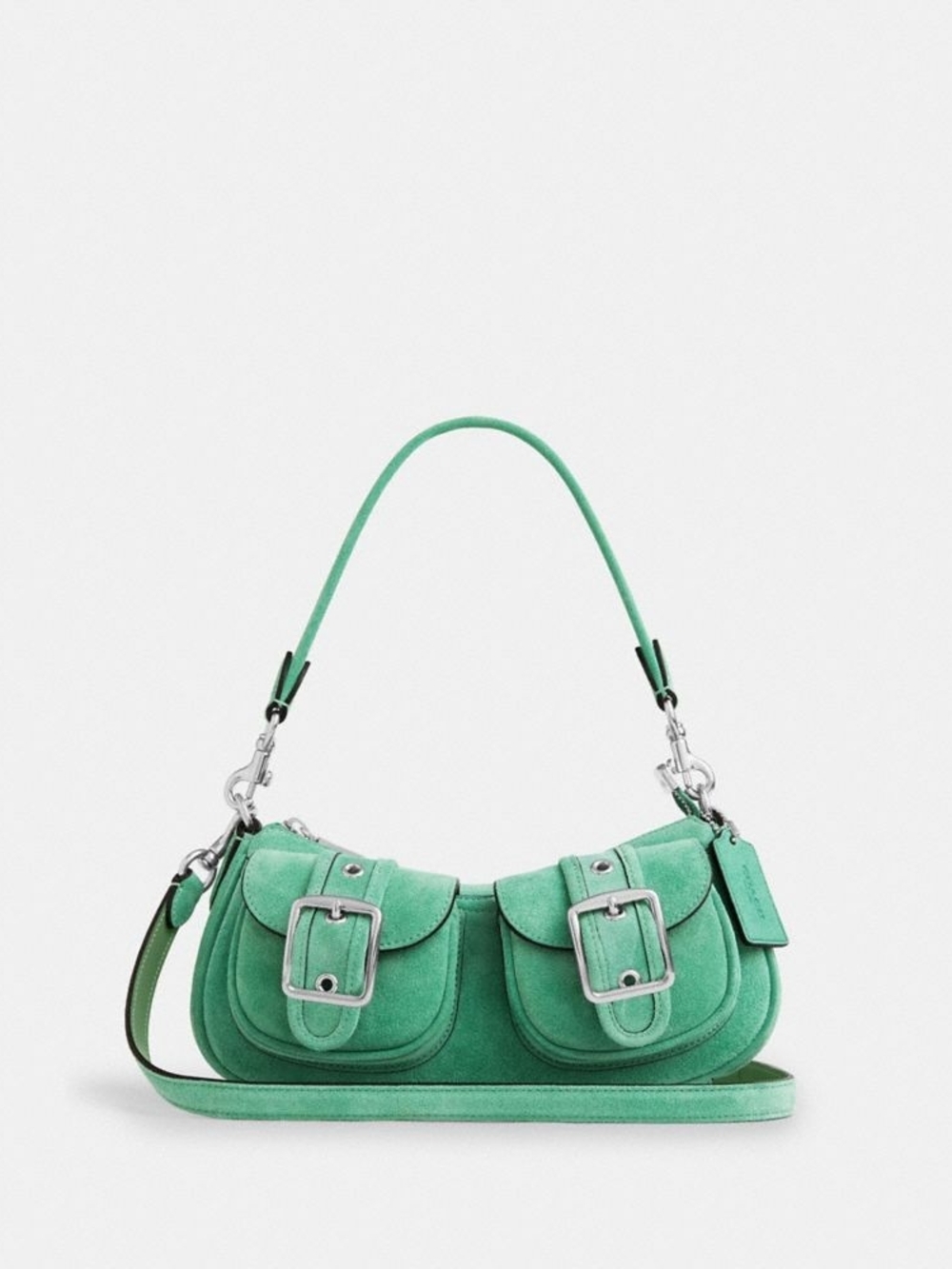 Coach Ashton Mint Green Suede Shoulder Bag